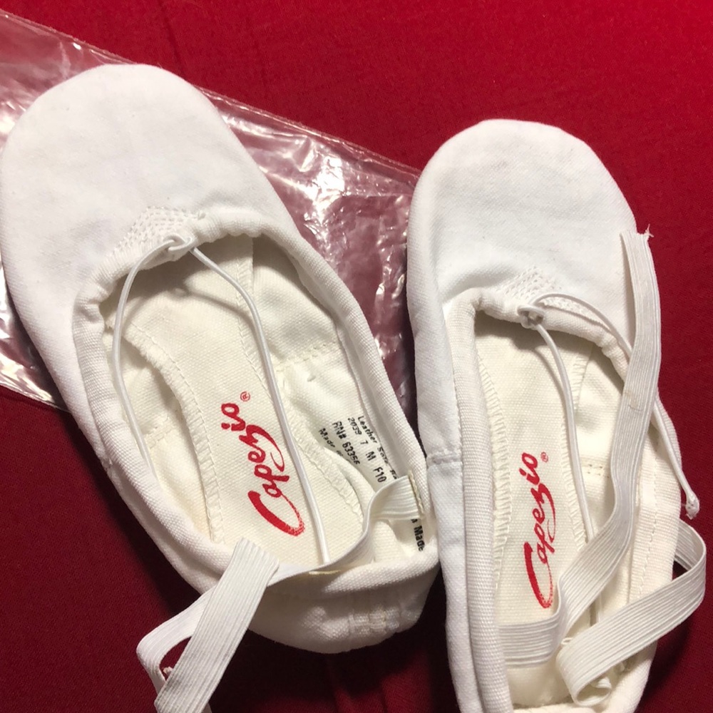 White canvas ballet shoes